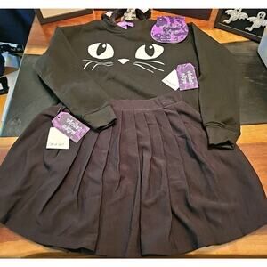 Violet Sky Top. Skort & Headband Cat Face W/ Ears Extra Large 14-16 Girls